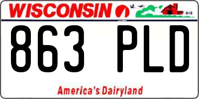 WI license plate 863PLD
