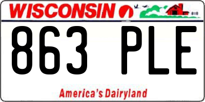 WI license plate 863PLE