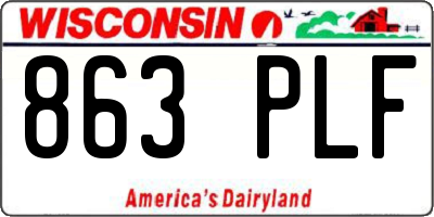 WI license plate 863PLF