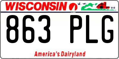 WI license plate 863PLG