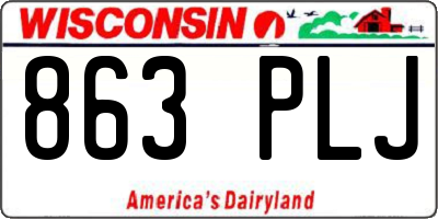 WI license plate 863PLJ
