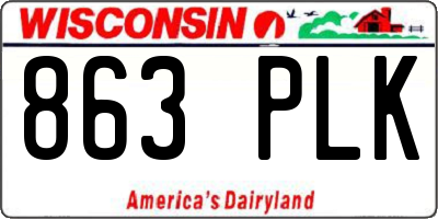WI license plate 863PLK
