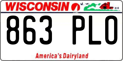 WI license plate 863PLO