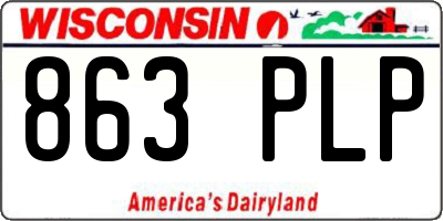 WI license plate 863PLP