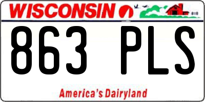 WI license plate 863PLS