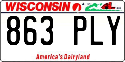 WI license plate 863PLY