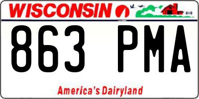 WI license plate 863PMA