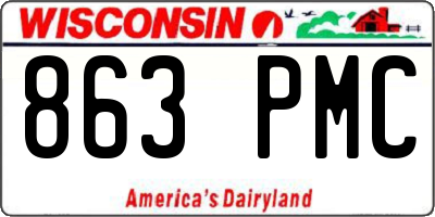 WI license plate 863PMC