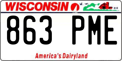 WI license plate 863PME