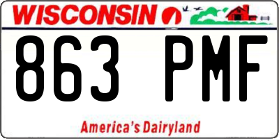 WI license plate 863PMF