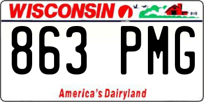 WI license plate 863PMG