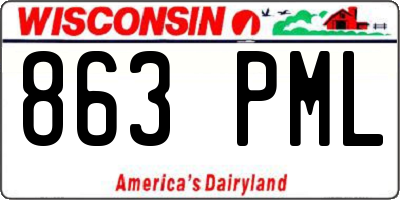 WI license plate 863PML