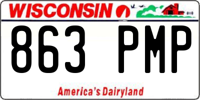 WI license plate 863PMP