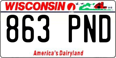 WI license plate 863PND