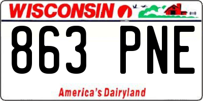 WI license plate 863PNE