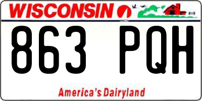 WI license plate 863PQH