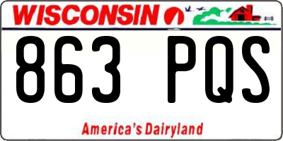 WI license plate 863PQS