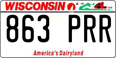 WI license plate 863PRR
