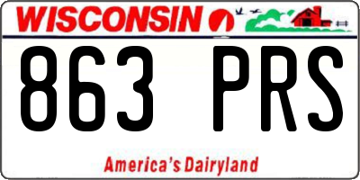 WI license plate 863PRS