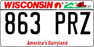 WI license plate 863PRZ
