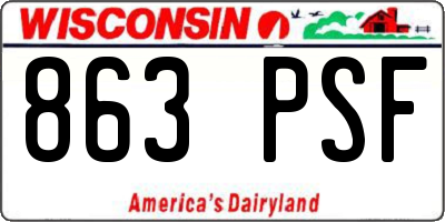 WI license plate 863PSF