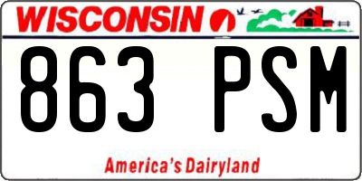 WI license plate 863PSM