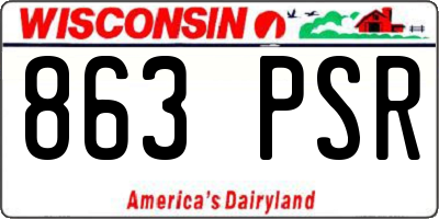 WI license plate 863PSR