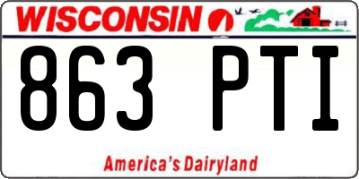 WI license plate 863PTI