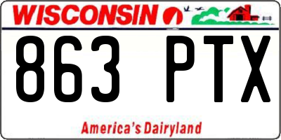 WI license plate 863PTX