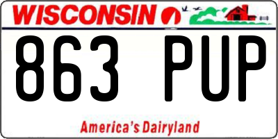 WI license plate 863PUP