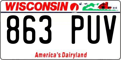 WI license plate 863PUV