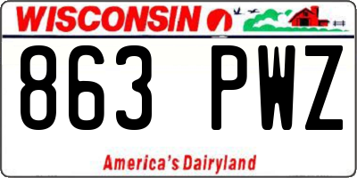 WI license plate 863PWZ