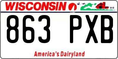 WI license plate 863PXB