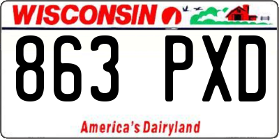 WI license plate 863PXD