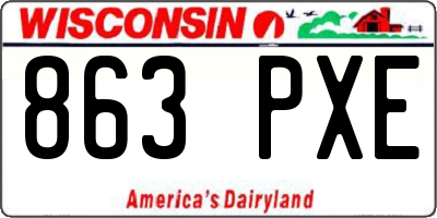 WI license plate 863PXE