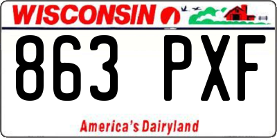 WI license plate 863PXF