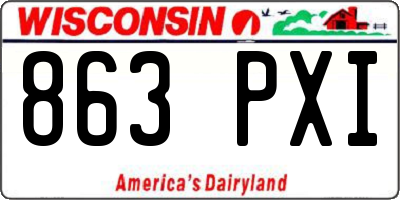 WI license plate 863PXI