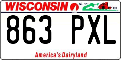 WI license plate 863PXL