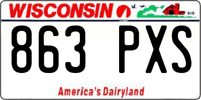 WI license plate 863PXS