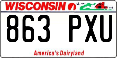 WI license plate 863PXU