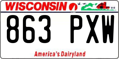 WI license plate 863PXW