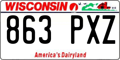 WI license plate 863PXZ
