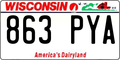 WI license plate 863PYA