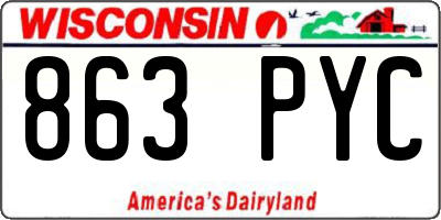WI license plate 863PYC