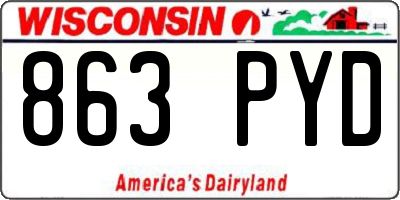 WI license plate 863PYD