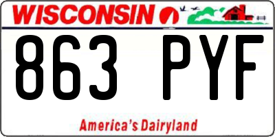 WI license plate 863PYF