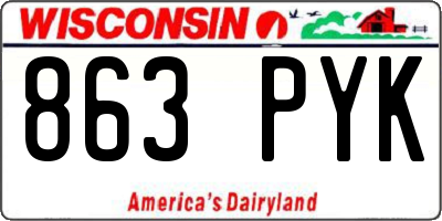 WI license plate 863PYK