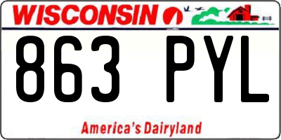 WI license plate 863PYL