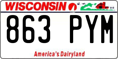 WI license plate 863PYM