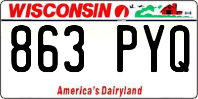 WI license plate 863PYQ